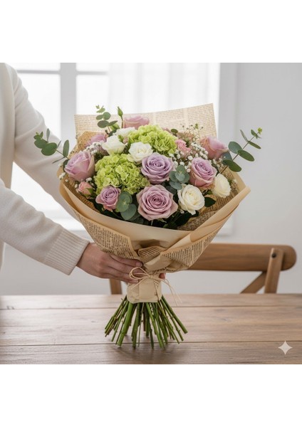 Gazete Desenli Çiçek Ambalaj Kağıdı 5li, Çift Baskı Mat Opp Hediye Buket Kağıdı, Kraft, 58X58 cm fiyatları