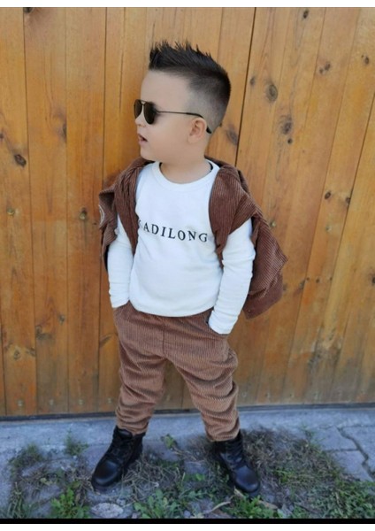 Kışlık Kadife Ceket / Pantolon / 3 Ip Sweatshirt Likralı - 3'lü Alt Üst Takım - Bayramlık fiyatları