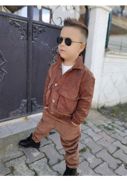 Kışlık Kadife Ceket / Pantolon / 3 Ip Sweatshirt Likralı - 3'lü Alt Üst Takım - Bayramlık indirimleri