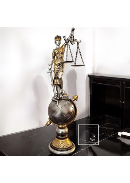 Adalet Tanrıçası Themis Heykeli, 37 cm Lady Justice Biblo, Hukuk Ofisi Dekoru Avukata Hediye