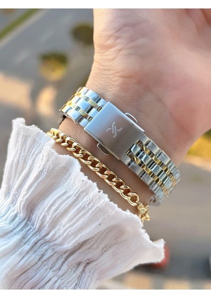 Çelik Kordon 30 mt Suya Dayanıklı Kadın Kol Saati+Bileklik BF.GF.10821.6 modelleri