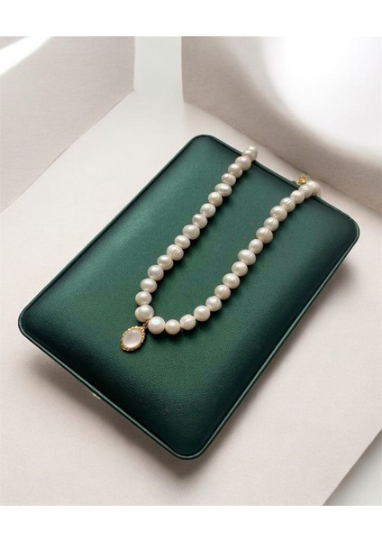 40 cm Sertifikalı Gerçek Doğal Inci Kolye - Çelik Aparat - 8mm fiyatları