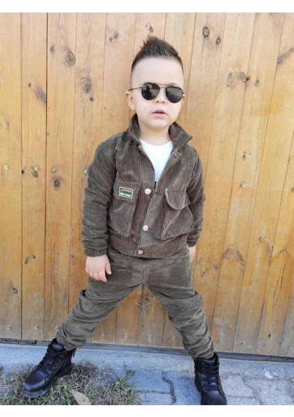 Kışlık Kadife Ceket / Pantolon / 3 Ip Sweatshirt Likralı - 3'lü Alt Üst Takım - Bayramlık modelleri