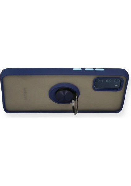 Samsung Galaxy A02S Kılıf Montreal Yüzüklü Silikon Kapak - Lacivert modelleri