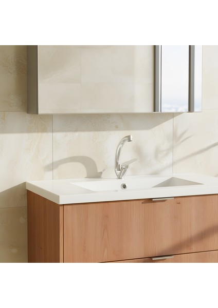 Banora Liza, Krom Kuğu Lavabo Bataryası, Paslanmaz Pirinç Gövde, Su Tasarruflu 360° Döner Musluk fiyatları