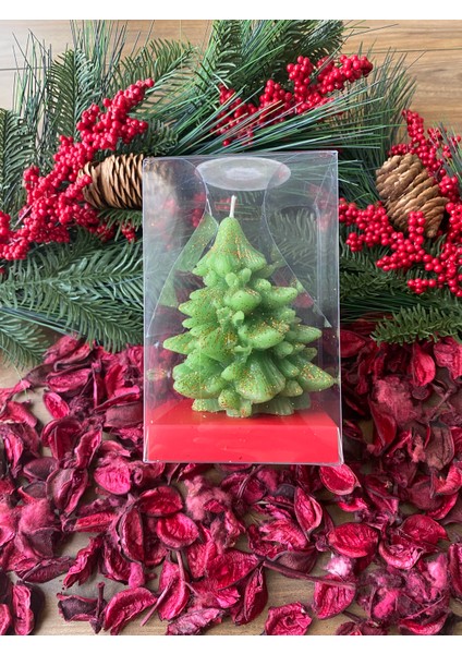 Çam Ağacı Temalı Dekoratif Kutulu Mum