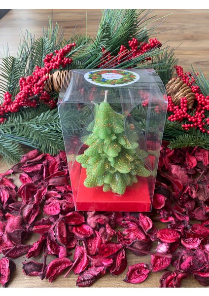 Çam Ağacı Temalı Dekoratif Kutulu Mum modelleri