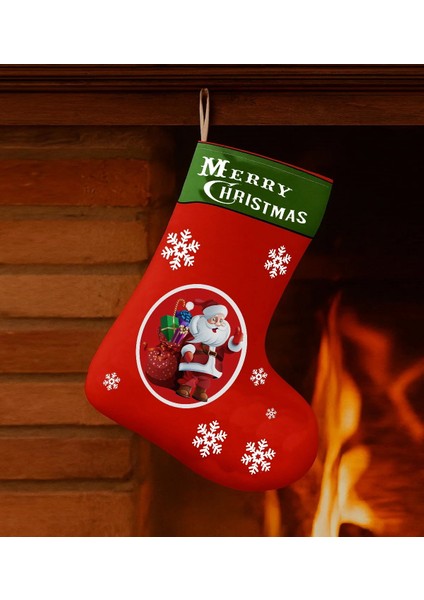 Yılbaşı Çorabı Duvar Süsü – Noel Temalı Dekoratif Duvar Aksesuarı | Yeni Yıl Ev Süslemesi