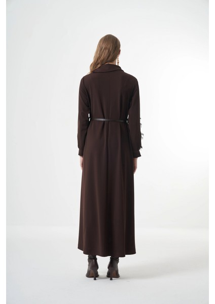 Kadife Detaylı Elbise Kahve 38800 fiyatları