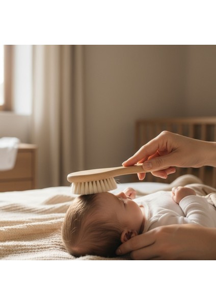 Doğal Keçi Kılı Bebek Saç Fırçası Masaj Etkili indirimleri