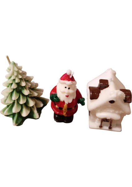 3 Lü Yılbaşı Mum Seti