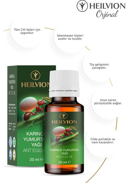 Karınca Yumurtası Yağı 20 ml %100 Doğal – Tüy Azaltıcı, Tüy inceltici , Tüy Dökücü, Epilasyon Sonrası fiyatları