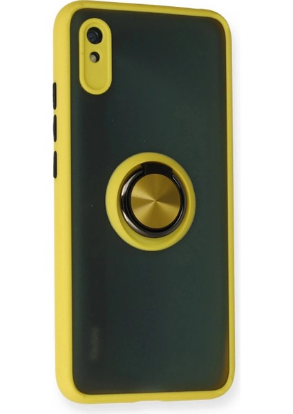 Xiaomi Redmi 9A Kılıf Montreal Yüzüklü Silikon Kapak - Sarı fiyatları