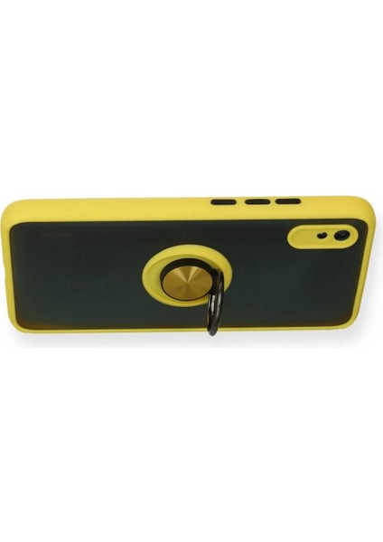 Xiaomi Redmi 9A Kılıf Montreal Yüzüklü Silikon Kapak - Sarı modelleri
