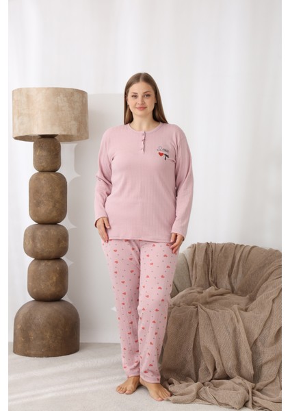 Şardonlu Interlok Kumaş Büyük Beden Kışlık Kadın Pijama Takımı 1160 fiyatları