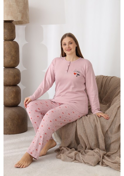 Şardonlu Interlok Kumaş Büyük Beden Kışlık Kadın Pijama Takımı 1160 fırsatları