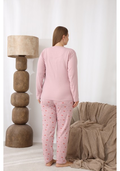 Şardonlu Interlok Kumaş Büyük Beden Kışlık Kadın Pijama Takımı 1160 indirimleri