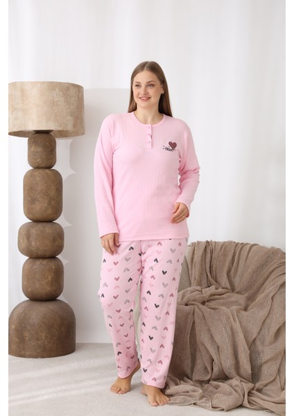 Şardonlu Interlok Kumaş Büyük Beden Kışlık Kadın Pijama Takımı 1160 fiyatları