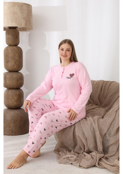 Şardonlu Interlok Kumaş Büyük Beden Kışlık Kadın Pijama Takımı 1160 fırsatları