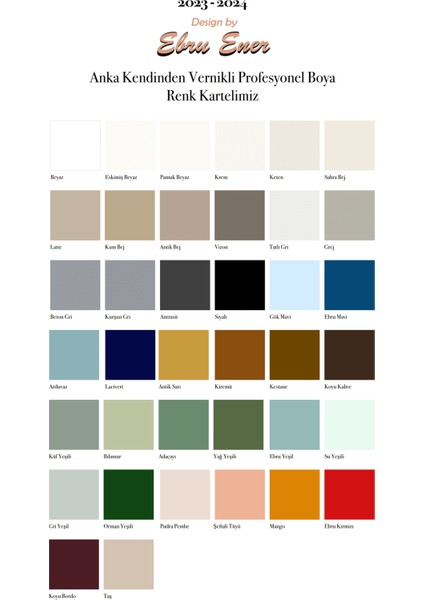 Anka Kendinden Vernikli Yüzey Boyası fiyatları