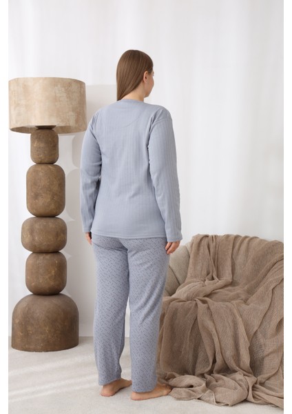 Şardonlu Interlok Kumaş Büyük Beden Kışlık Kadın Pijama Takımı 1160 indirimleri