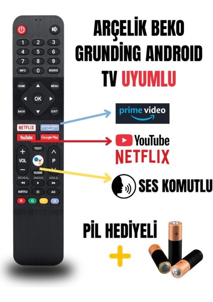 Arçelikbeko Grundig Android Ses Komutlu Kumanda
