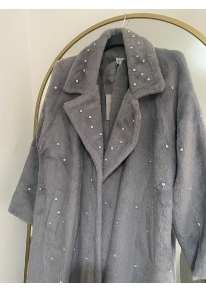 Butik Peluş Taş Detaylı Astarlı Cepli Kürk fiyatları