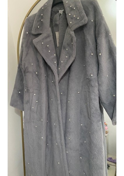 Butik Peluş Taş Detaylı Astarlı Cepli Kürk modelleri