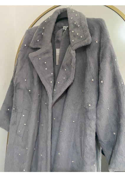 Butik Peluş Taş Detaylı Astarlı Cepli Kürk fırsatları