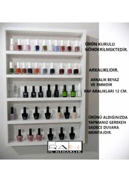 Ahşap Oje Rafı - Biblo, Takı, Aksesuar Rafı 50*70 cm fiyatları