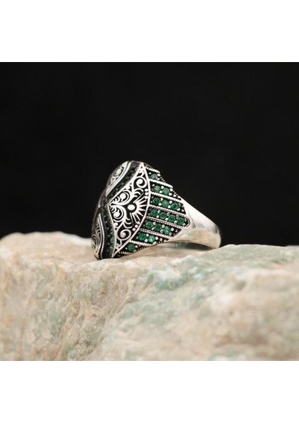 Sonsuzluk Tasarım Zirkon Taşlı 925 Ayar Gümüş Erkek Yüzük fırsatları