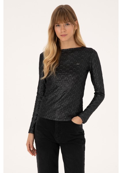 Kadın Siyah Sweatshirt 50309441-VR046