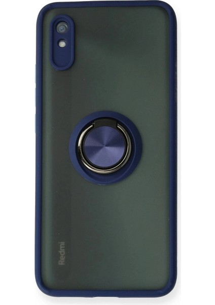 Xiaomi Redmi 9A Kılıf Montreal Yüzüklü Silikon Kapak - Lacivert