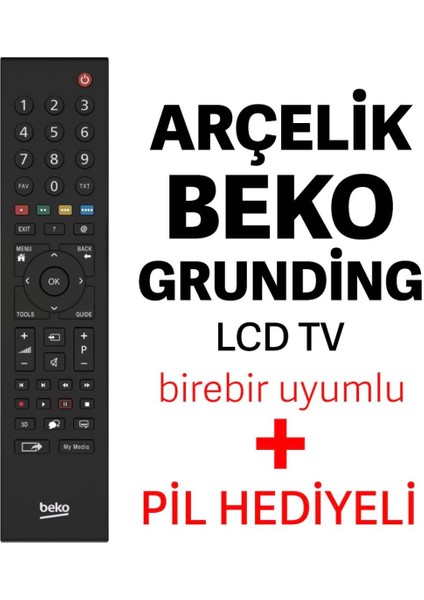 Arçelikbeko Grundig LCD Tv Uyumlu Kumanda