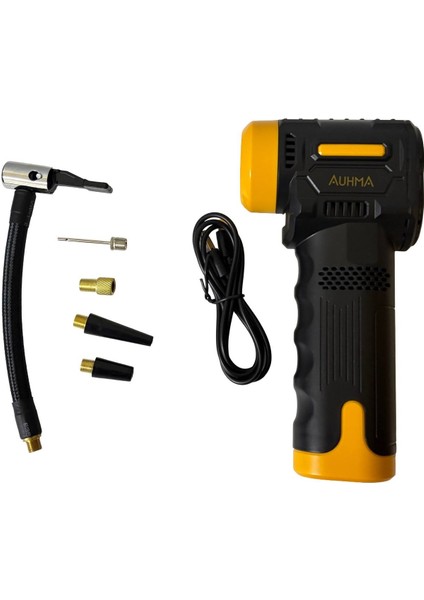 Oto Lastik Pompası Hava Kompresörü Araç/ Motosiklet/ Bisiklet Tekerlek Pompası Şarjlı LED Ekranlı fiyatları