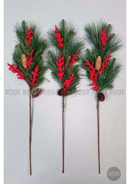 Kokina 80 cm Bol Meyveli ve Kozalaklı Yılbaşı Bitkisi Tek Dal fırsatları