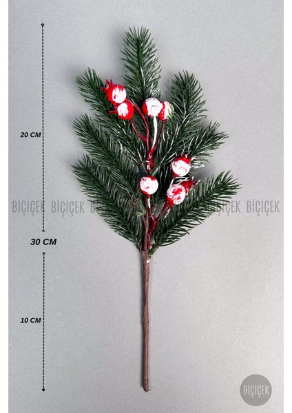 Kokina 30 cm 8 Meyveli Yılbaşı Bitkisi Tek Dal