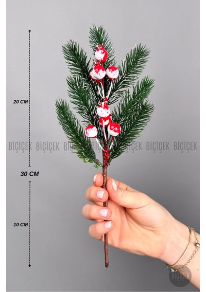 Kokina 30 cm 8 Meyveli Yılbaşı Bitkisi Tek Dal