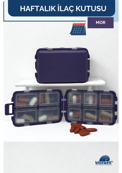 Haftalık Taşınabilir Ilaç Saklama Kutusu 10 Bölmeli Taşınabilir 7 Günlük Seyahat Hap Vitamin Saklama Düzenleyici Kitlenir Kapak Organizer