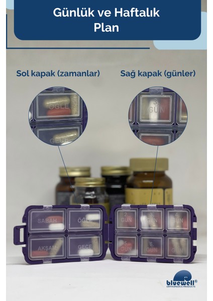 Haftalık Taşınabilir Ilaç Saklama Kutusu 10 Bölmeli Taşınabilir 7 Günlük Seyahat Hap Vitamin Saklama Düzenleyici Kitlenir Kapak Organizer fiyatları