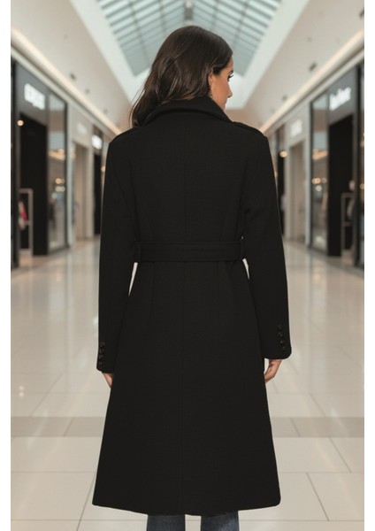 Aksesuarlı Kaşe Kaban Kemer Detaylı fiyatları