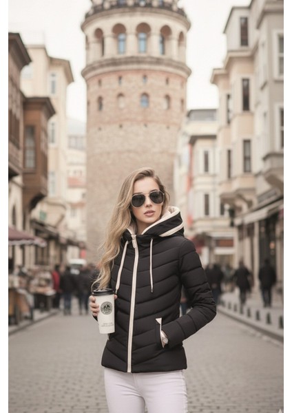 Kapüşonlu Kışlık Kadın Şişme Kısa Mont fiyatları