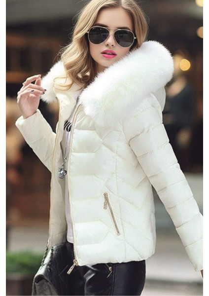Günlük Kürklü Şişme Kadın Mont