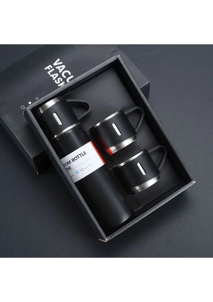 Paslanmaz Çelik Bardaklı Termos Seti 500 ml modelleri