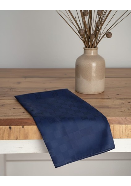 Lacivert Jakarlı Yonca Desenli Şal modelleri