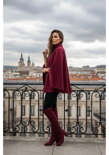 Gold Detaylı Kaşe Pelerin Panço 6100 fiyatları