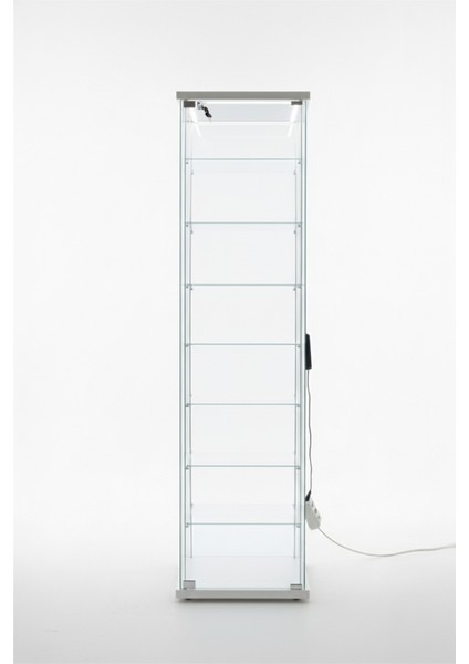 7 RAFLI KİLİTLİ LEDLİ BEYAZ (Gümüşlük, Büfe, Koleksiyon, Sunu, Sergi, Kitaplık) indirimleri