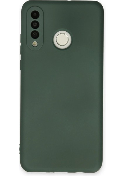 OMR02 Huawei P30 Lite Kılıf Nano Içi Kadife Silikon - Koyu Yeşil