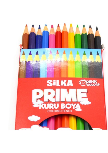 Prime 12'li Tam Boy Kuru Boya Kalemi Karton Kutu