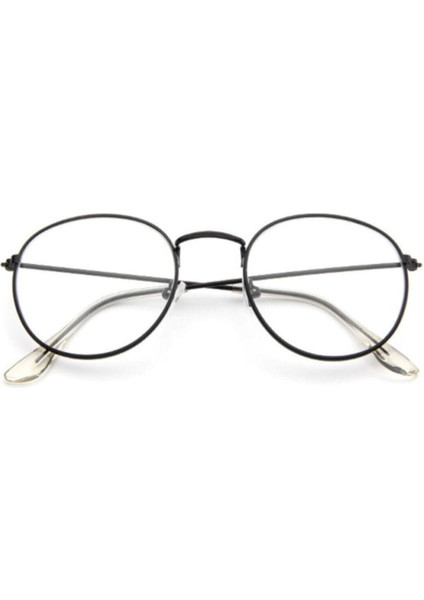 Unisex Oval Gözlük Şeffaf Cam